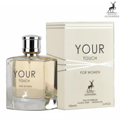 Maison Alhambra Your Touch Perfume for Women in a 3.4 oz EDP bottle with elegant floral packaging