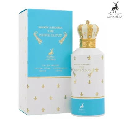 Maison Alhambra The White Cloud Perfume for Women, a 100 ml EDP in a sleek white bottle with floral notes