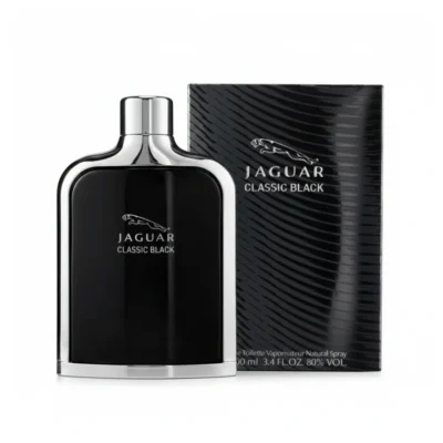 Jaguar Classic Black Perfume for Men - EDT - 100 ml in sleek black bottle with silver accents